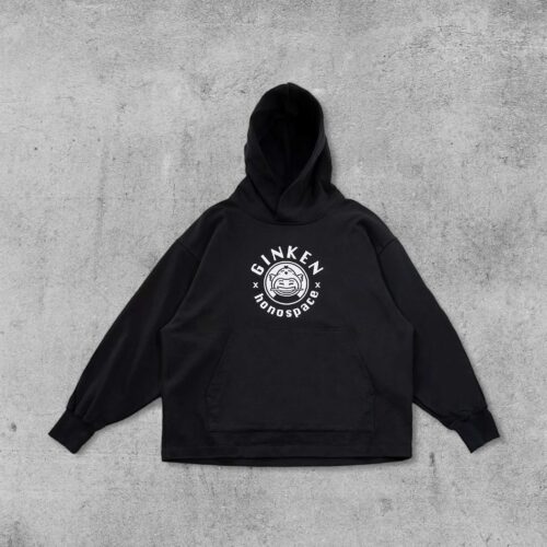 Ginken Oversized Hoodie Premium Baumwolle mit dropped shoulders, Unisex Fit und Logo-Print