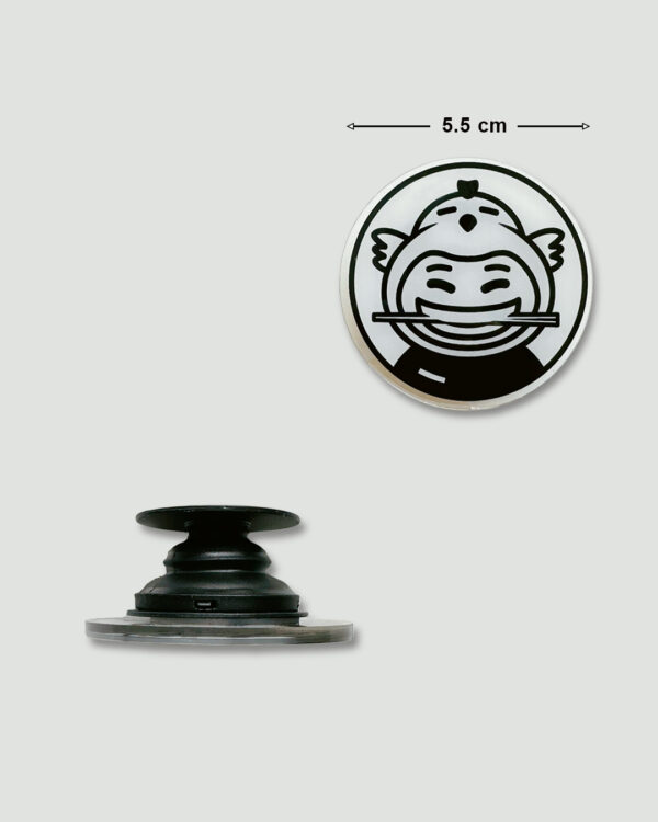 Ginken Handyhalterung ausziehbar mit rundem Logo, Ø 5,5 cm, starke 3M-Klebefläche